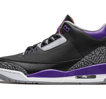 Nike Sko Air Jordan 3 Retro Sort Court Lilla